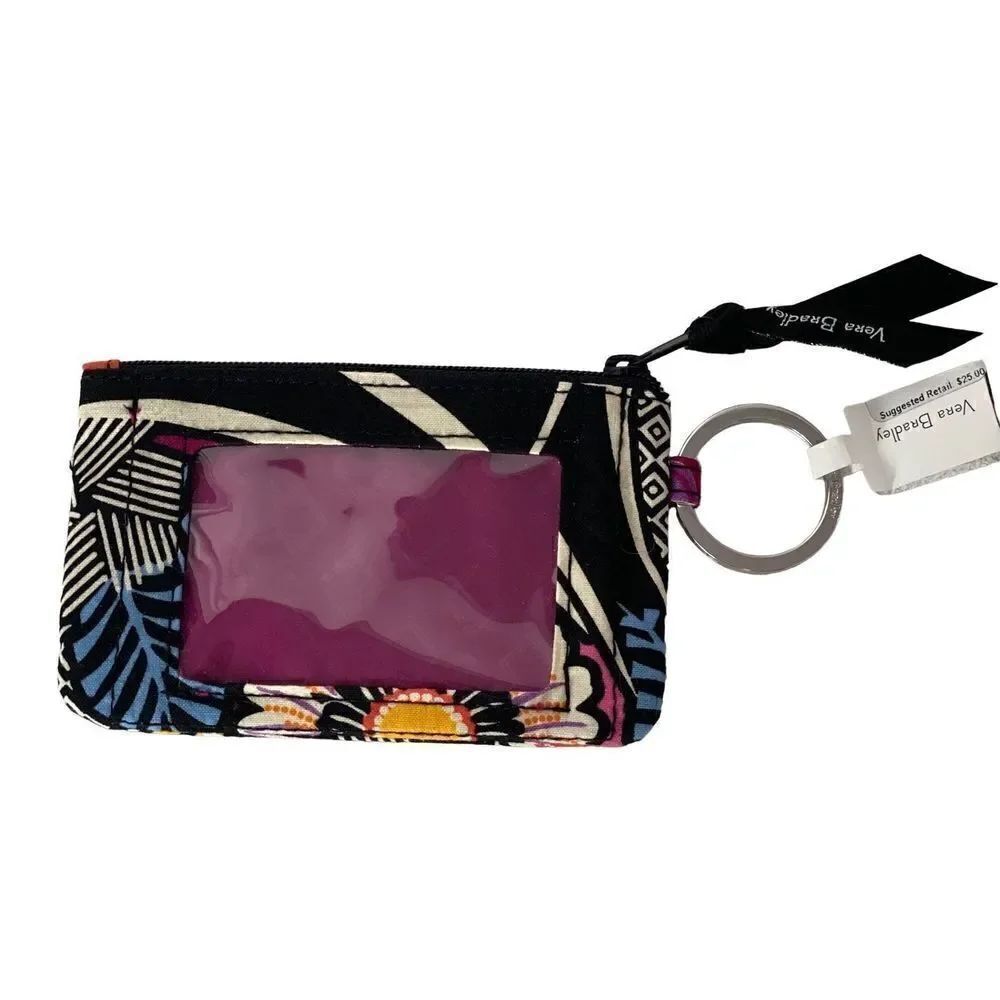 VERA BRADLEY ZIPPER TOP ID CASE - KAUAI FLORAL